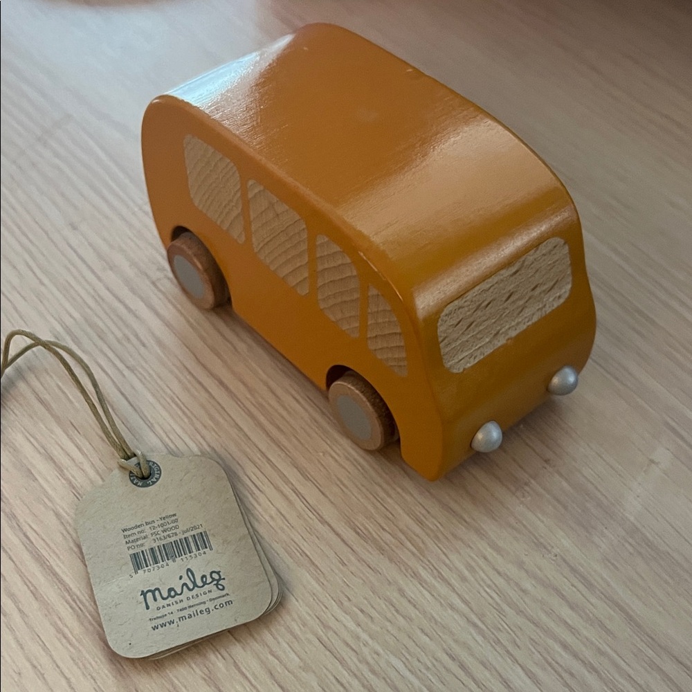 Yellow Wooden Toy Bus - Maileg - Picture 3 of 5